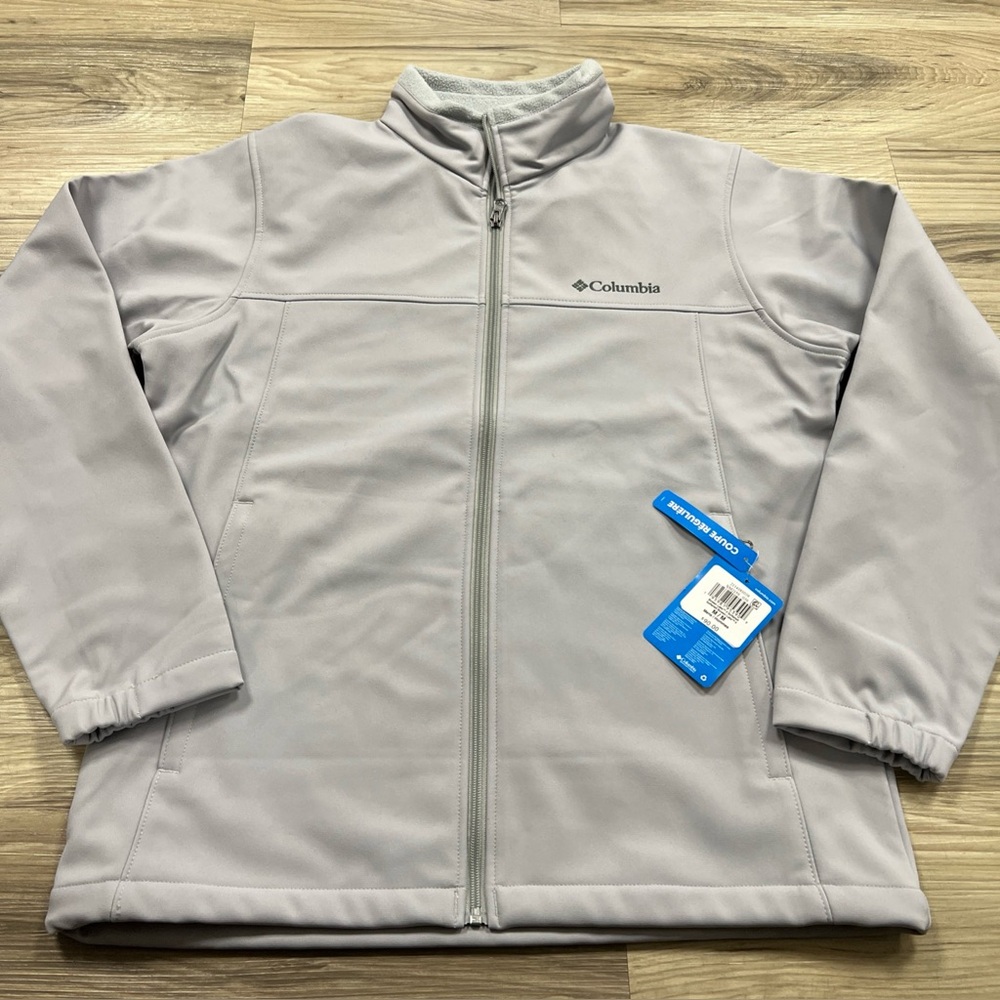 Columbia Bowen Lake 2 Softshell Jacket Gray Fleece Lined Mens Medium $90 NWT